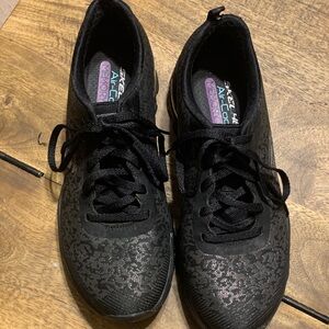 Skechers Women's Black Lace-Up Athletic Shoes